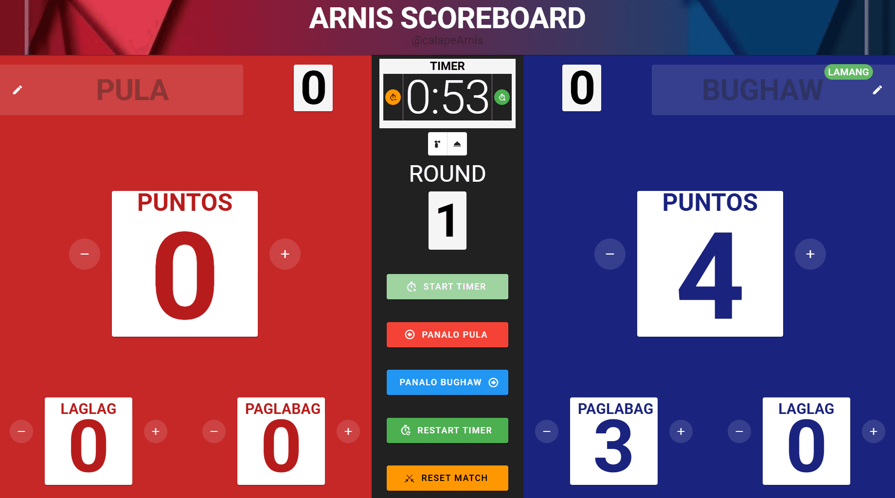 Arnis Scoreboard screenshot 2