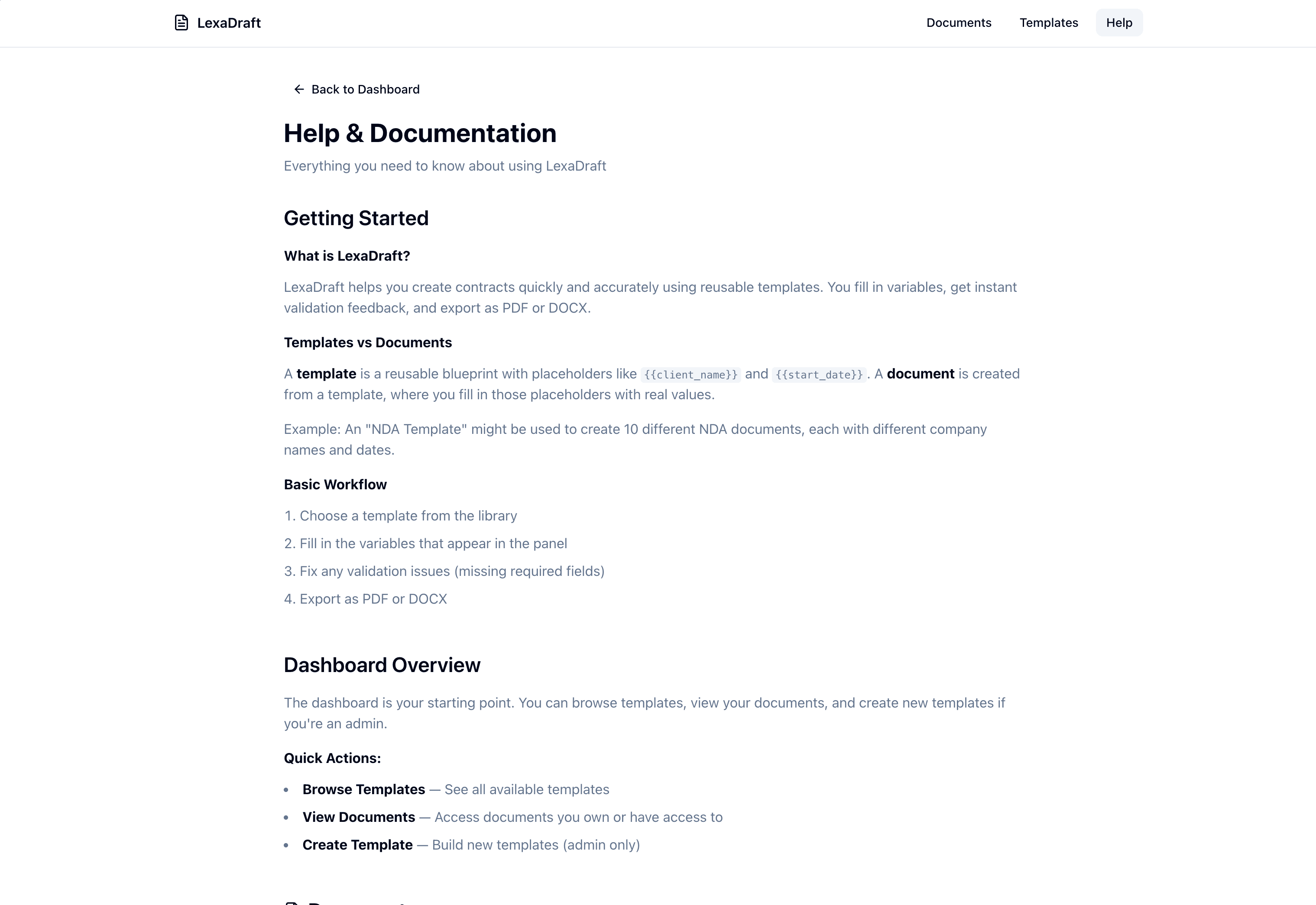 LexaDraft — Contract Template & Workflow System screenshot 3