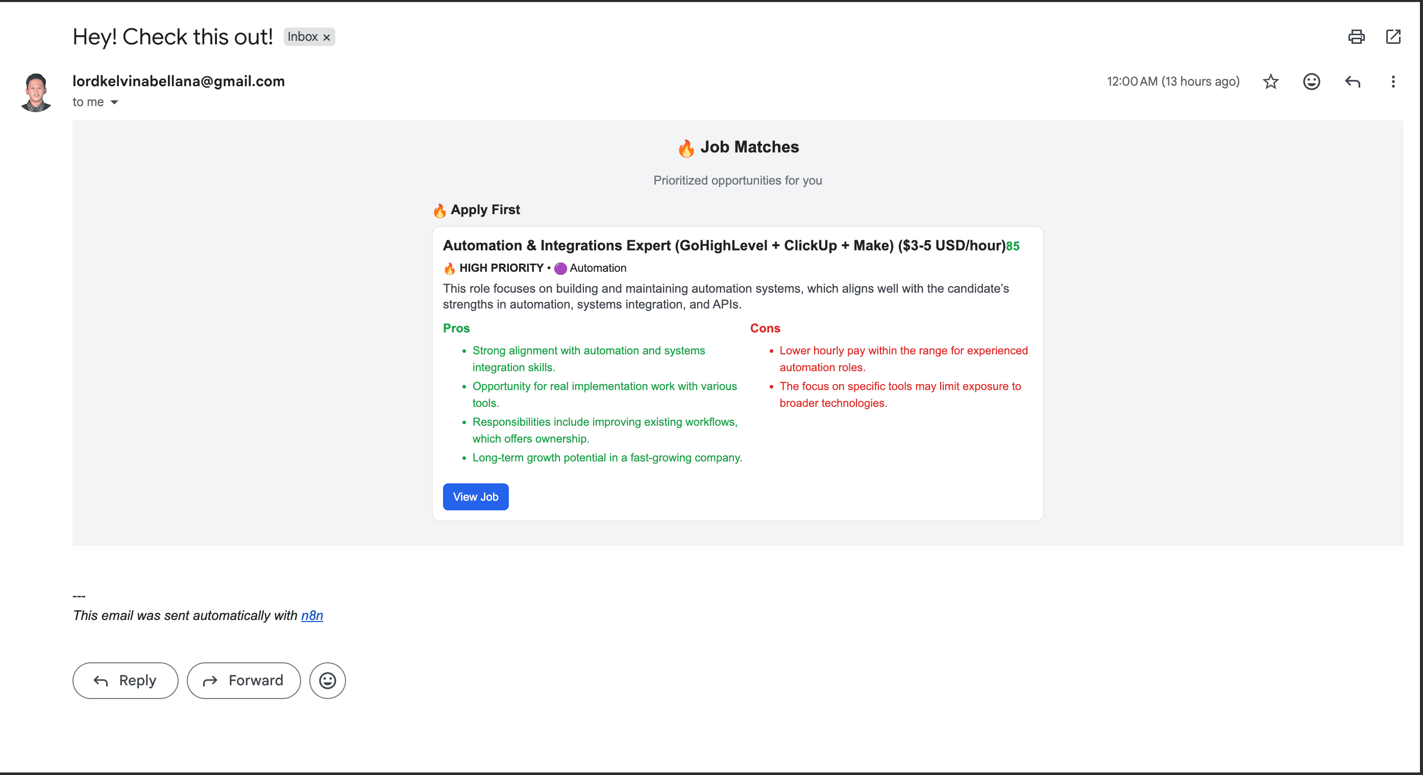 AI Job Matching Workflow screenshot 2